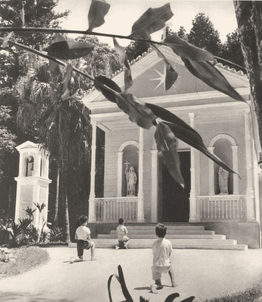 BRAZIL. Rio de Janeiro. Forêt de la Tijuca. La Chapelle Mayrink 1951 old print